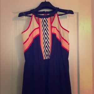 Studio Y High Neck Maxi Dress, XL, Red & Black